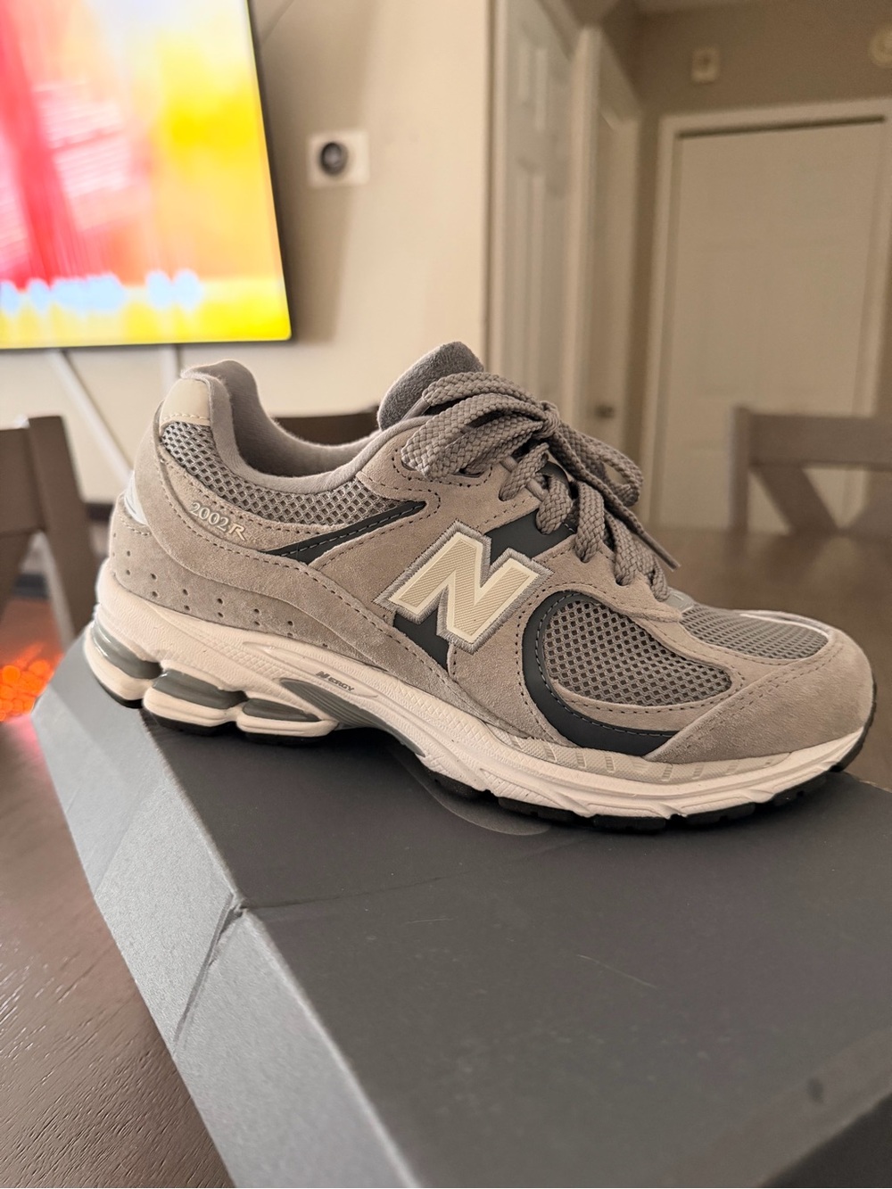 New Balance Grey and Dark Grey Men's Athletic Sneaker - Picture 3 of 4